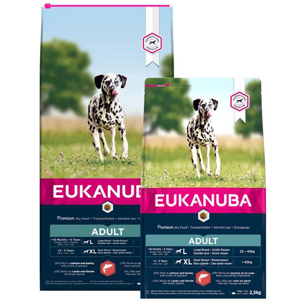 Eukanuba Adult m. laks og byg | Stor og ekstra stor hund